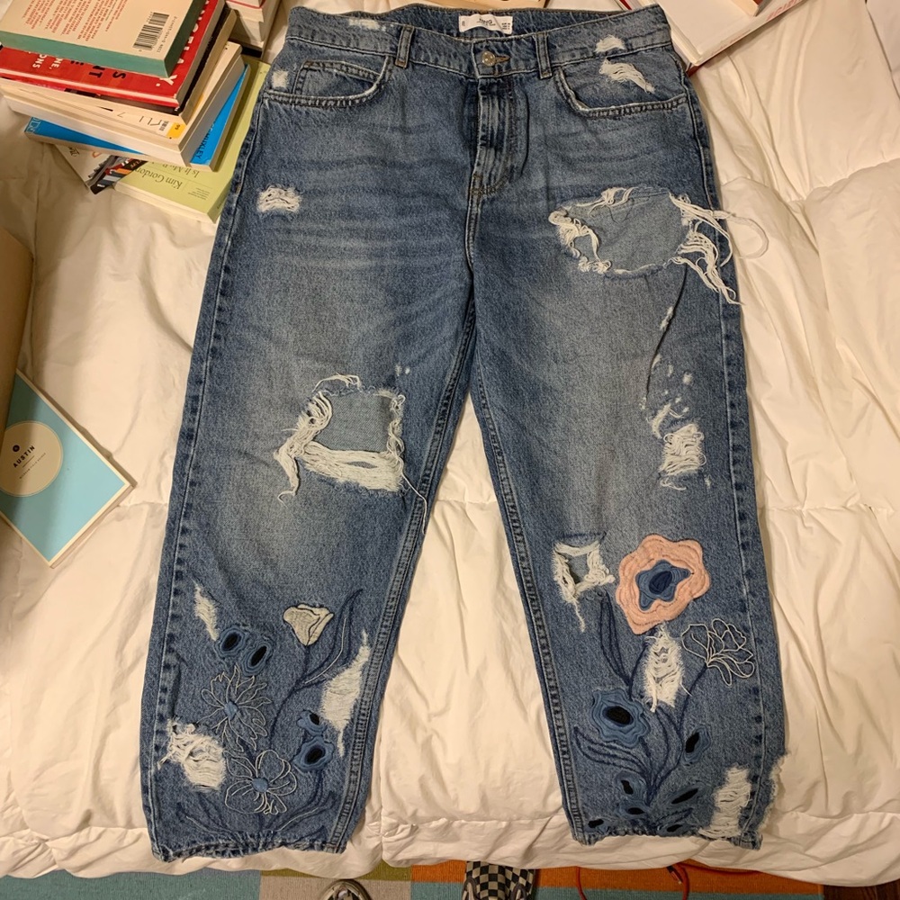 Embroidered mango jeans!